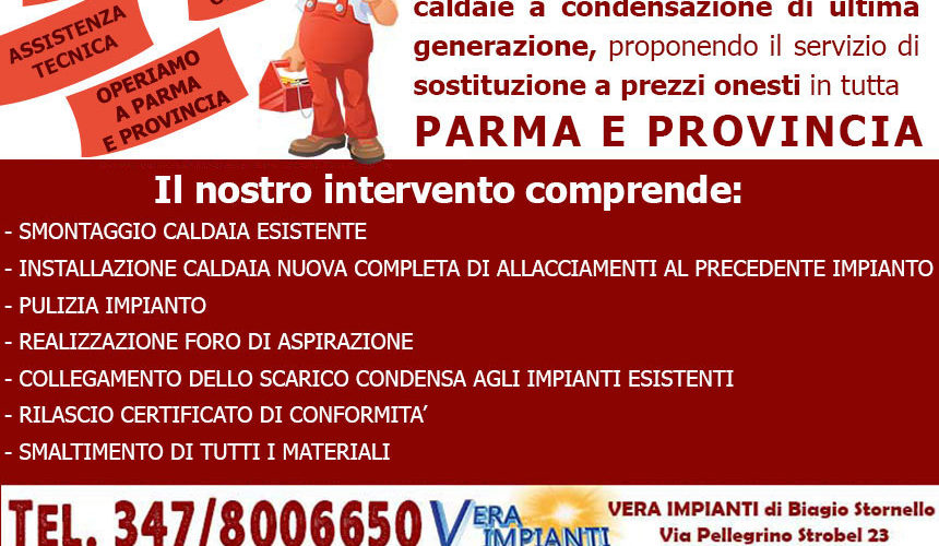 vera impianti sostituisce le caldaie a condensazione a parma e provincia a prezzi convenienti